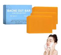 Bacne Out - Sapone curcuma per viso e corpo, con curcuma, vitamina C e olio di cocco, per schiena, viso, petto, spalle, pulizia e levigatura della pelle (3 pezzi)