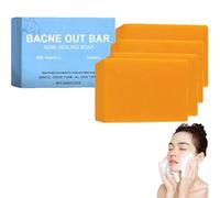 Bacne Out - Sapone curcuma per viso e corpo, con curcuma, vitamina C e olio di cocco, per schiena, viso, petto, spalle, pulizia e levigatura della pelle (4 pezzi)