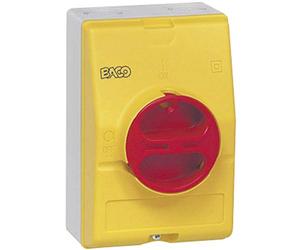 BACO 172061 - Interruttore separatore carico 25 A, 1 x 90°, giallo, rosso, 1 pezzo