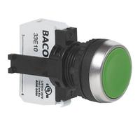 Baco l21aa02a pulsante anello frontale in plastica cromato verde 1 pz