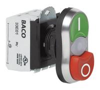 BACO BAL61QK21L L61QK21L Pulsante doppio Anello frontale in plastica, cromato