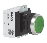 Baco l21ah10l pulsante anello frontale in plastica cromato rosso 1 pz