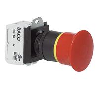 Baco L22DR01B Arresto durgence flangia Plastica, Nero, con display di stato 600 V 10 A IP69K 1 pc(i)