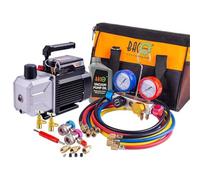 BACOENG 4.5CFM Pompa Vuoto per Condizionatori con Kit Manometri Condizionatori 4 Vie per Mini Split/HVAC/Auto AC, Kit Ricarica Aria Condizionata per R134A R410A Refrigeranti