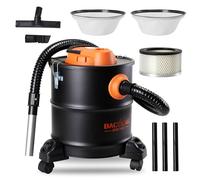 BACOENG Aspiracenere Stufa Pellet 20L, Bidone Aspirapolvere 1200W, Aspira Cenere per Stufa pellet Con Base Rotante, Per Camino Legna, Forno