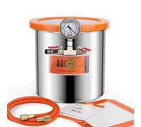 BACOENG Camera da Vuoto in acciaio inox da 12 L con coperchio in vetro temperato, perfetta per stabilizzare il legno, degassificare silicone, resina epossidica e olii essenziali