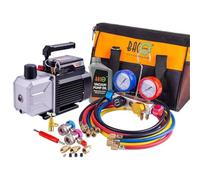 BACOENG Pompa Vuoto per Condizionatori con Kit Manometri Condizionatori 4 vie per Mini Split/HVAC/Auto AC, Kit Ricarica Aria Condizionata per R134A R410A R407C Refrigeranti