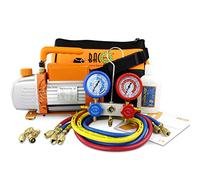BACOENG Pompa Vuoto per Condizionatori con Kit Manometri Condizionatori per Mini Split/HVAC/Auto AC, Kit Ricarica Aria Condizionata per R410A R134a R407C Refrigeranti
