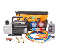 BACOENG Pompa Vuoto per Condizionatori con Kit Manometri, per Condizionatori Split e Impianti RVAC Domestici, Kit Ricarica Compatibile con R410A R22 R407C