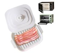 Bacon Cooker 11x8.2x0.8 '' Microonde vassoio pancetta e padella siliconica rapida con coperchio & non gestisce il vassoio croccante per la cottura a microonde, cottura
