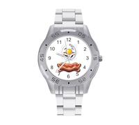 Bacon & Fried Egg Uomo Business Watch Moda In Acciaio Inox Orologi Da Polso Personalizzato Facile Leggere Orologi per Le Donne