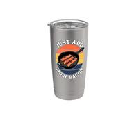 Bacon Lover Just Add More Bacon Cast Iron Skillet Retro Bicchiere termico in acciaio inox doppia parete
