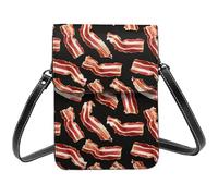 Bacon Pattern A Print Small Crossbody Bags per le donne, piccole borse in pelle per telefono cellulare borsa a tracolla