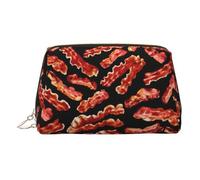 Bacon Pattern Makeup Bag Vanity Case con divisore Viaggio Toiletry Bag Portable Cosmetic Bag, Oro, One Size