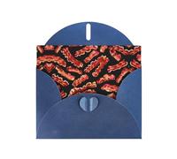 Bacon Pattern Printing Holiday Love Buckle Pearl Paper Bulk con buste di auguri, Thinking Of You Cards 4 X 6 pollici