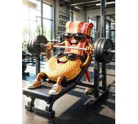 Bacon Spotting Bagel Fitness Journal - Breakfast League: Workout Log and Training Tracker - Gym Planner and Progress Notebook