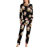 Bacon Surfing On Fried Egg - Pigiama da donna a maniche lunghe e pantaloni, morbido, 2 pezzi, Stile:, XL