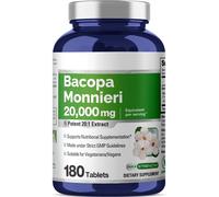 Bacopa Foglia Monnieri Estratto 20,000mg 180 Compresse Non Ogm senza Glutine