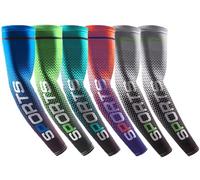 Bacophy 6 paia di manicotti per braccio, protezione UV, per uomo e donna, protezione solare, 2 paia grigio+1 paio verde+1 paio arancione+1 paio blu scuro+1 paio azzurro, taglia unica