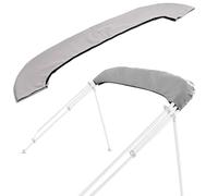 BaCover Bimini Top Boot Cover, Copertura di Ricambio Bimini Top in Tessuto Oxford 600D Impermeabile Antipioggia per Tendalino per Barca,Grigio,3BOW 54"~60" W