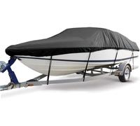 BaCover Copertura per Barca, Telo Copri Barca 210D Oxford Cloth Antipolvere Resistente ai Raggi UV Copribarca per Yacht Motoscafo Barca da Pesca V-Scafo,Nero,14~16FT: 530x290cm