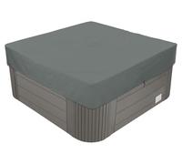 BaCover Copertura per Vasca Idromassaggio da Giardino, Telo Copri per Spa Quadrato in Tessuto Oxford 210D Impermeabile Resistente ai Raggi UV Coperchio Quadrato per Whirlpool,Grigio,207x207x30cm