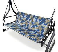 BaCover Coprisedile per Dondolo 2/3 Posti, Telo Ricambio Seduta Dondolo in Tessuto Oxford 600D, Copertura Impermeabile e Resistente UV per Altalena da Giardino Esterno,Camou a,127x50x50cm