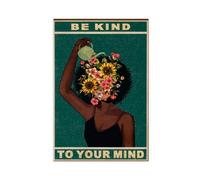 bacrhjlb Poster vintage su tela, motivo: Be Kind To Your Mind, decorazione per camera da letto, sport, ufficio, camera da letto, regalo, senza cornice, 30 x 45 cm
