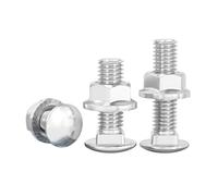 BACSHBY 20 Pezzi Bulloni a Testa Tonda Piatta Zincati M6x30 mm, Viti bullone con Dadi a Flangia Esagonale, Viti Fissa Carrozzeria con Collo Quadrato in Acciaio al Carbonio