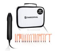 Bactosfera Darsonval Alta Frequenza Viso Professionale con 17 Elettrodi e Borsa - Macchinario Elettrostimolatore Faccia e Corpo, Ossigenoterapia per Ringiovanimento e Acne Trattamento Antirughe (Nero)