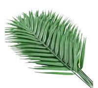 Bacucine 12 foglie di palma artificiali tropicali, foglie di palma verde, fronde di palma finte per la domenica delle palme, giungla, hawaiana, luau, feste, matrimoni, compleanni, decorazioni per la