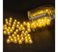 Bacxzomx 50 Pezzi Mini LED Palloncini Luci Bianco Caldo, Rotondo Lampada a Palloncino, Mini Luce LED a Batteria per Matrimonio Compleanno Halloween Festa di Natale Capodanno Decorazione