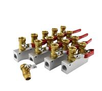 BACYDLPL 1 pz 27x36 mm 1/2" Femmina 2 3 4 5 6 7 8 9 10 Vie collettore Aria in Alluminio Massiccio Blocco divisore con valvola a Sfera(6 Way 8 Port)