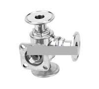 BACYDLPL Valvola a Sfera a Tre Vie Tipo L in Acciaio Inossidabile 316 da 3/4" con Morsetto OD 50,5 mm e Base attuatore