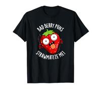Bad Berry Giochi di Parole Strawmatize Me Funny Strawberry Pun Maglietta