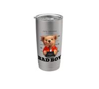 Bad Boy Tee Shirt, Funny Teddy Bear Graphic Design Style Fun Bicchiere termico in acciaio inox doppia parete