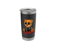 Bad Boy Tee Shirt, Funny Teddy Bear Graphic Design Style Fun Bicchiere termico in acciaio inox doppia parete