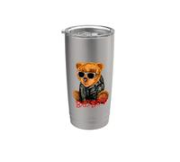 Bad Boy Tee Shirt, Funny Teddy Bear Graphic Design Style Fun Bicchiere termico in acciaio inox doppia parete
