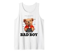 Bad Boy Tee Shirt, Funny Teddy Bear Graphic Design Style Fun Canotta