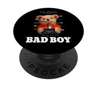 Bad Boy Tee Shirt, Funny Teddy Bear Graphic Design Style Fun PopSockets PopGrip Adesivo