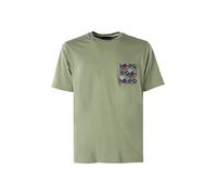bad boys T-shirt girocollo da uomo in cotone con taschino decorato - militare