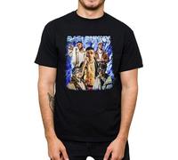 Bad Bunny Hip Hop Rapper Bunny Raptee Gift for Fan Classic Top Trend Vintage Style Music Unisex 100% Cotton Short-Sleeve T-Shirts Black XXL