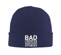 Bad Choices Make Good Stories Berretto in Maglia Leggero Beanie in Maglia Confortevole Inverno Cappelli per Motociclismo Uomini Snowboard