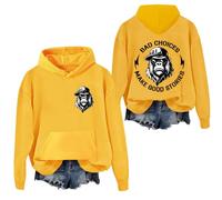Bad Choices Make Good Stories Felpa con cappuccio divertente scimmia a maniche lunghe con grafica per donne e uomini, Giallo, XL
