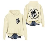 Bad Choices Make Good Stories Felpa con cappuccio divertente scimmia a maniche lunghe con grafica per donne e uomini, Khika, XL