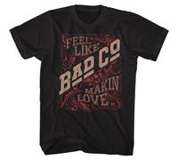 Bad Company Makin Love T-Shirt Manica Corta Cotone Nero Girocollo Preshrunk