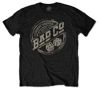Bad Company 'Straight Shooter Roundel' (Nero) T-Shirt - NUOVO E UFFICIALE