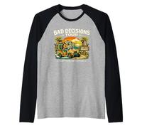 Bad Decisions Tour: Skeleton Beach Vacation, Divertente Umorismo Oscuro Maglia con Maniche Raglan