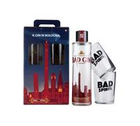 BAD GIN - 43% Vol. - 700ml Gin italiano speziato, confezione regalo due bicchieri Bad Spirits inclusi