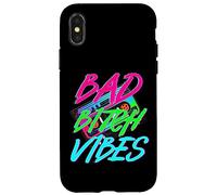 Bad Girl Vibes Retro Gen Z Y2K Vaporwave Trendy Colorato anni '80 Custodia per iPhone X/XS